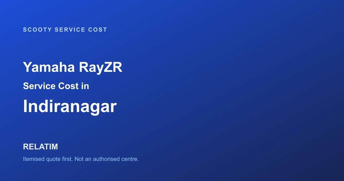 Yamaha RayZR Service Cost in Indiranagar, Bangalore